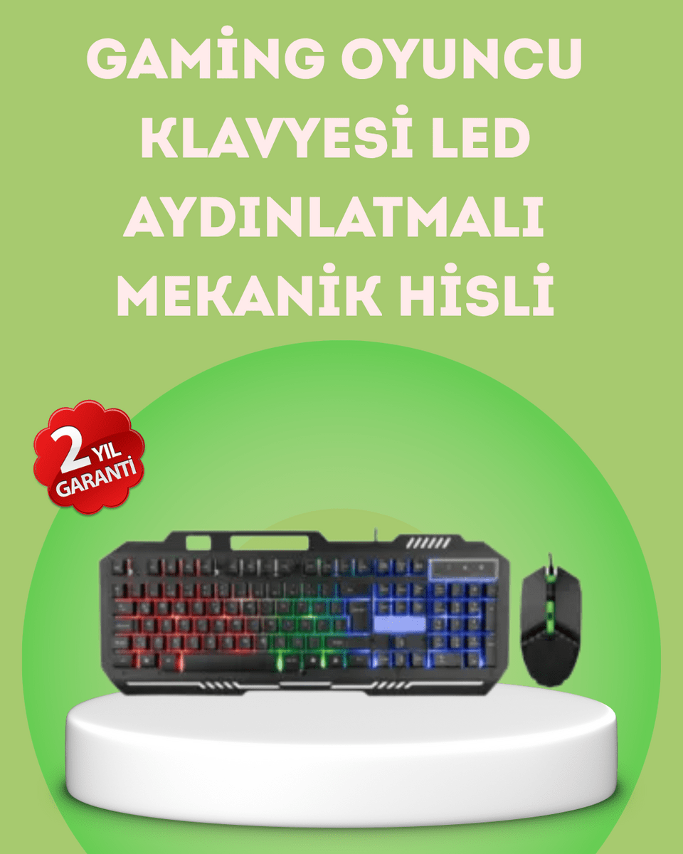 Gaming Klavye ve Mouse Seti PG8018 – Dayanıklı Tuşlar, Hızlı Komut