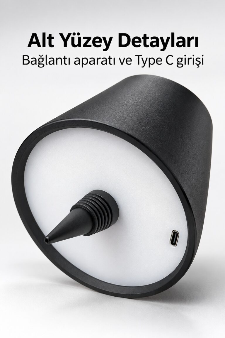 Konik Başlıklı Şişe Lambası Çıkarılabilir Bağlantı Aparatlı