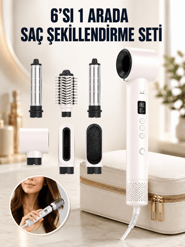 Negatif İyon Teknolojili 6-in-1 Profesyonel Saç Şekillendirici Yeni Nesil
