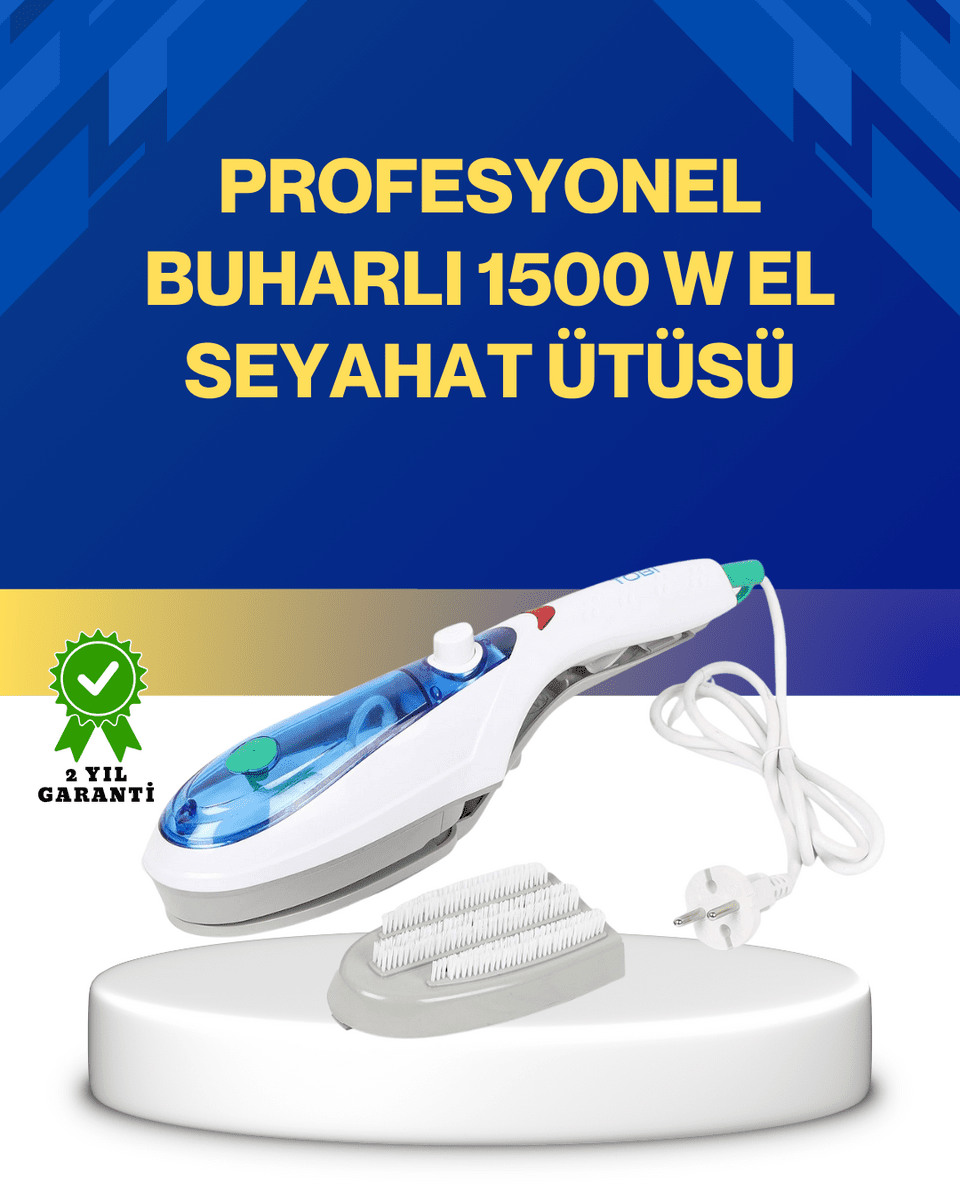 Kompakt Buharlı Ütü 1500W | Tüm Yüzeyler İçin Pratik ve Etkili