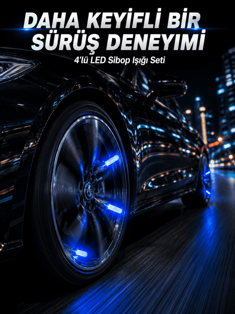 4'lü LED Sibop Işığı Hareket Sensörlü Araç Lastik Sibop Lambası