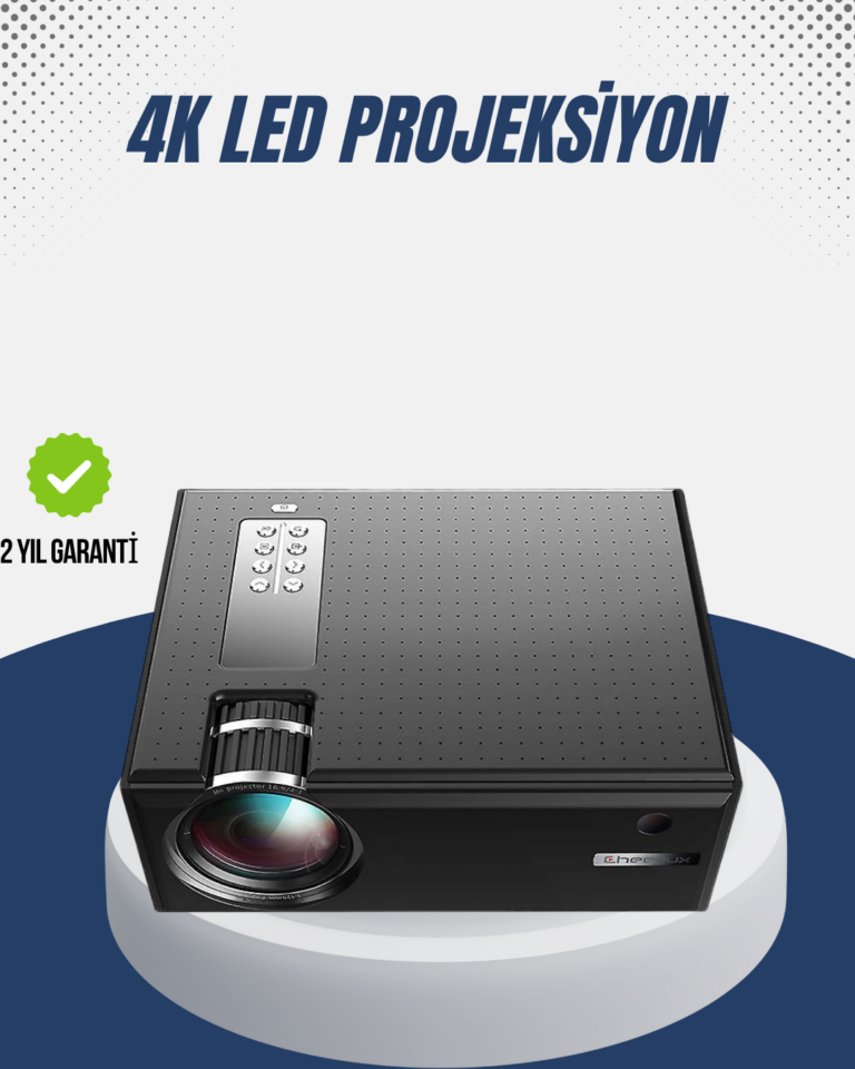 Full HD Projeksiyon – HDMI/USB Girişli, Kumandalı, Eğitim ve Sunum İçin İdeal