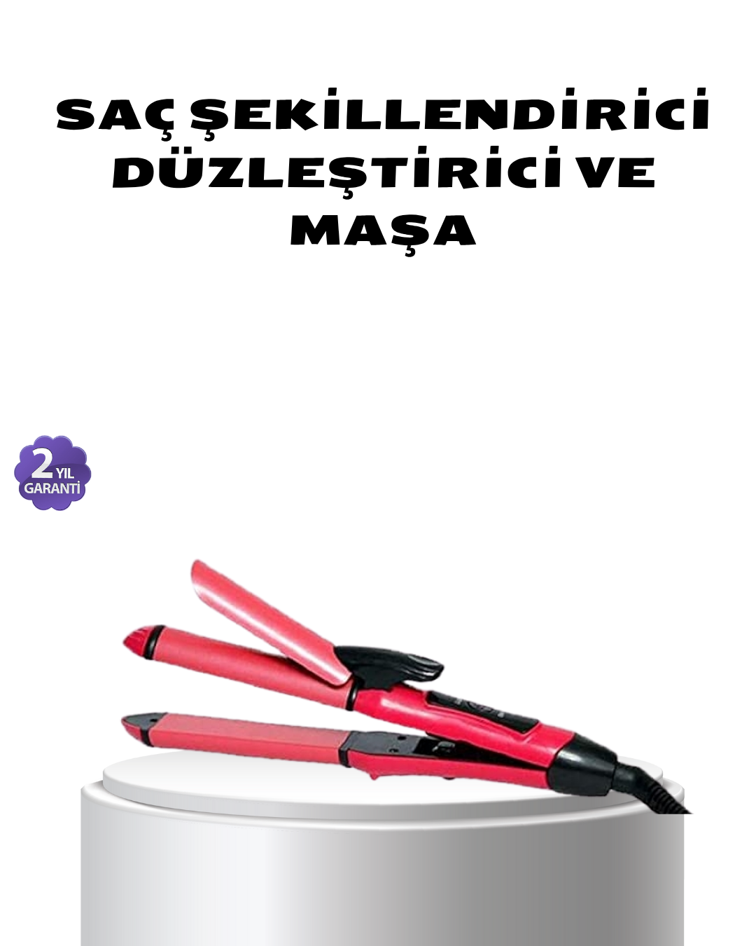 Dereceli Seramik Saç Düzleştirici – 5 Isı Seviyesi, 200°C Maksimum Sıcaklık