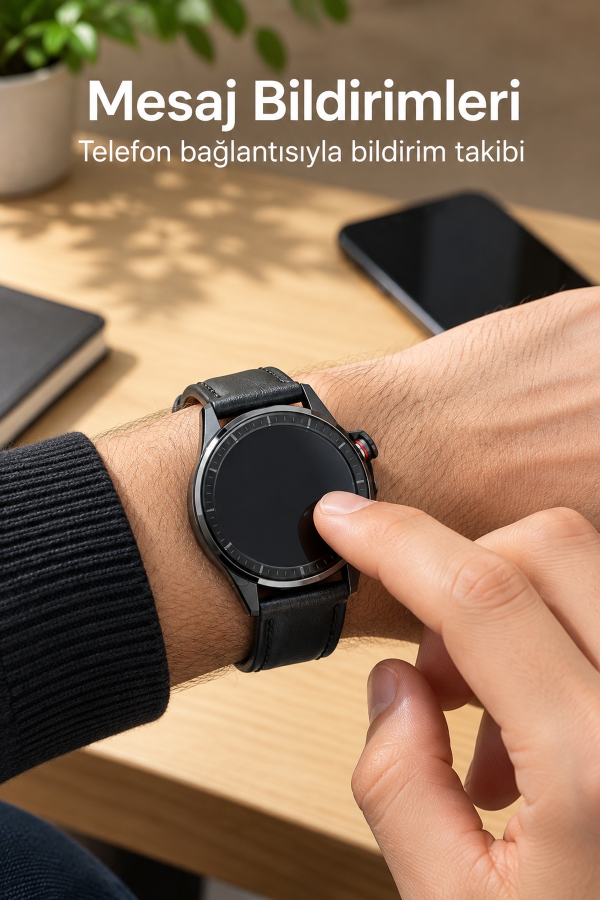 Yuvarlak Dokunmatik Ekranlı Üç Farklı Kordonlu Akıllı Saat