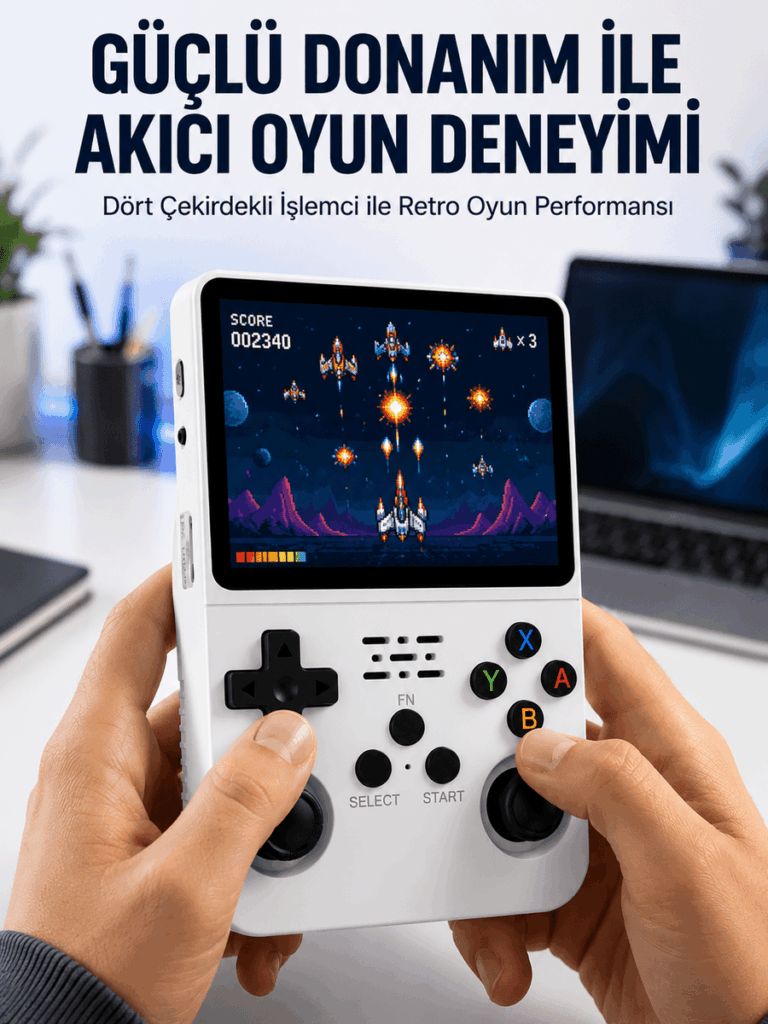 Retro El Konsolu 64 GB – 15.000 Oyun, Geniş Platform Desteği, 3.5” IPS Ekran Yeni Nesil