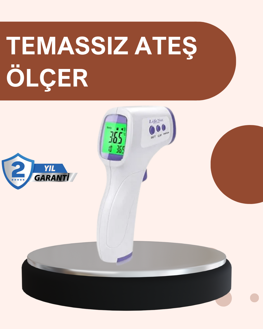 Temassız Dijital Ateş Ölçer Büyük Ekranlı Hızlı Okuma