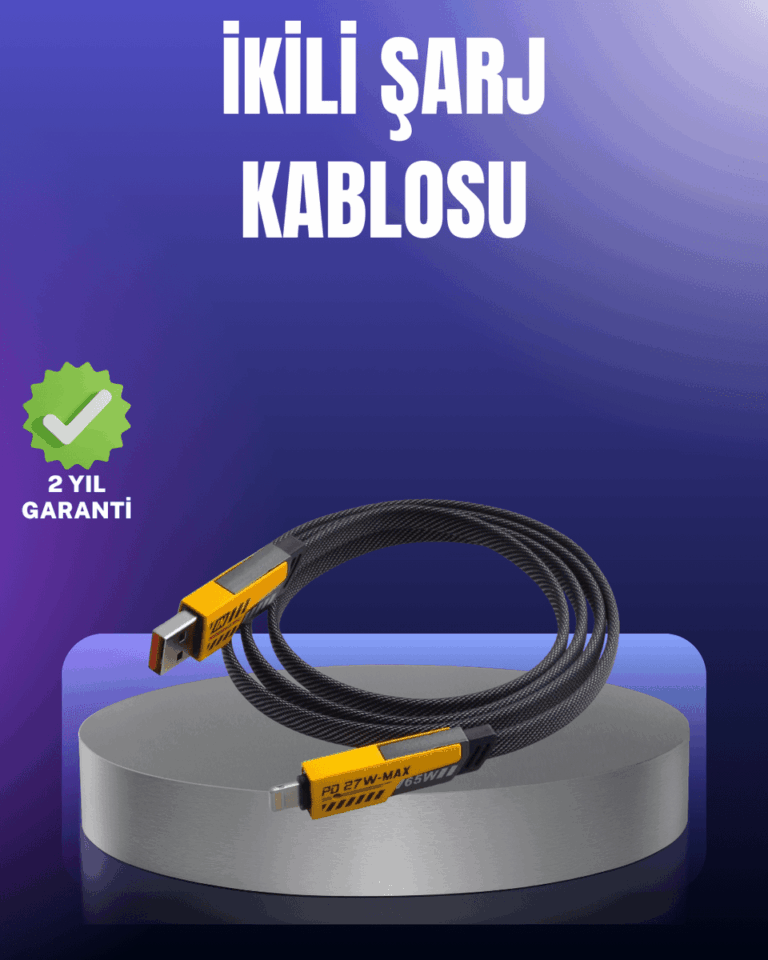 Evrensel Uyumluluklu Dayanıklı Metal Başlıklı Hızlı Şarj Kablosu