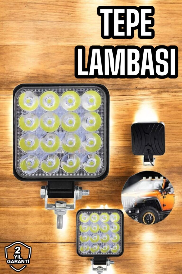Tepe Lambası Tüm Araç Tiplerine Uygun Çalışma Lambası 16 Ledli