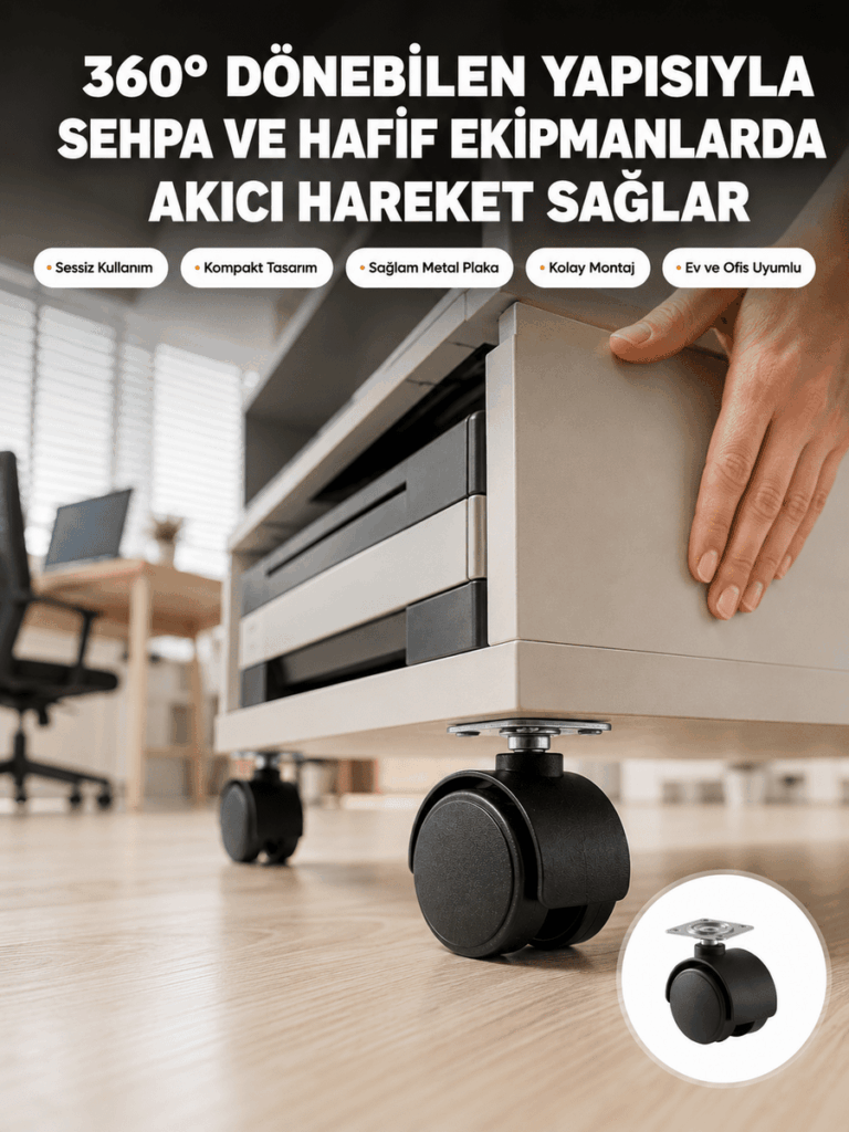 Sehpa ve Ekipmanlar İçin 4 cm Kilitsiz Ayak Tekli