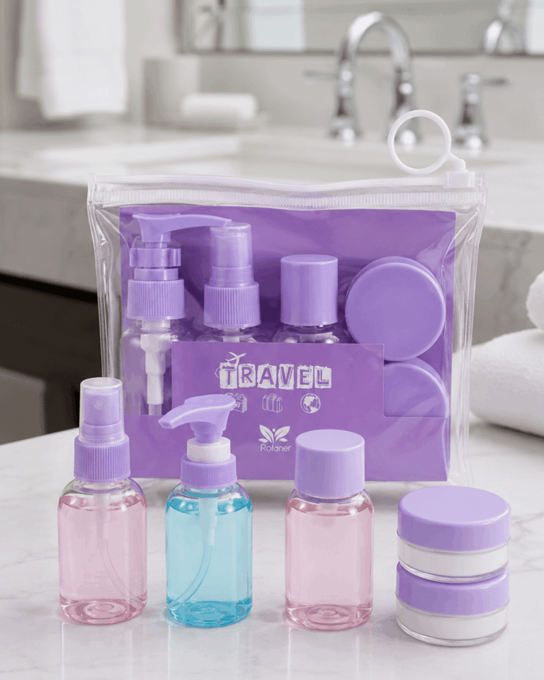 Şeffaf Seyahat Dolum Şişesi Seti 5 Parça Kozmetik Organizer