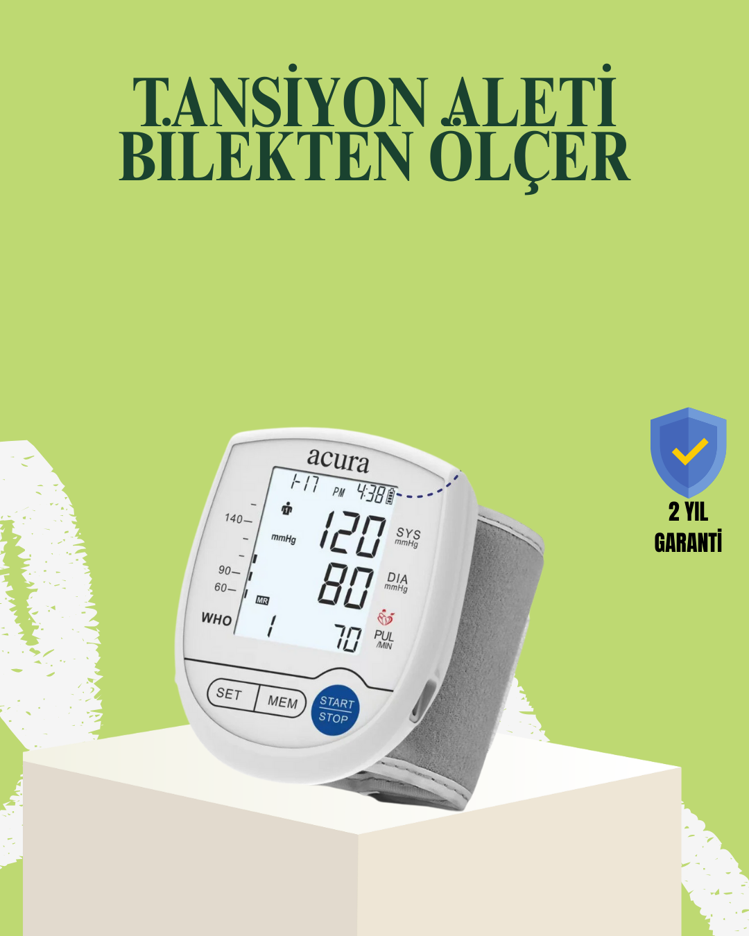 Bilekten Dijital Tansiyon Aleti Hem Pilli Hem Şarjlı Hafızalı