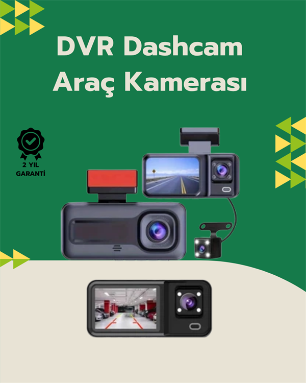Tam Kapsamlı Araç Güvenliği: 3 Kameralı Full HD Kayıt Sistemi ile Ön, İç ve Arka Görüş