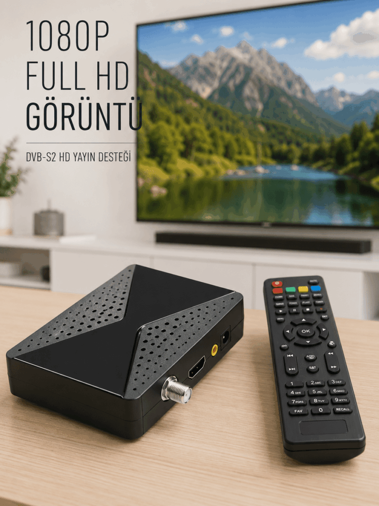 HD Uydu Alıcısı Full HD Görüntü HDMI USB WiFi Destekli