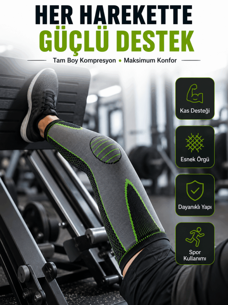 Diz Destekliği Fitness, Koşu ve Antrenman İçin Kompresyon Dizlik