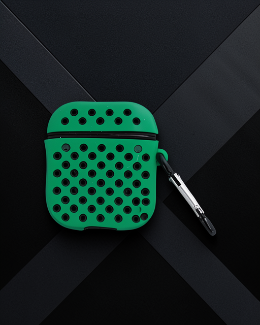 Apple Airpods 2 (2.nesil) Spor Delikli Kılıf - Yeşil-siyah