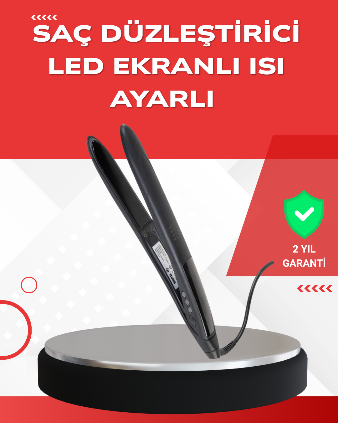 Profesyonel 2025 Saç Düzleştirici Isı Ayarlı Titanyum Seramik Plakalı A Kalite Orijinal