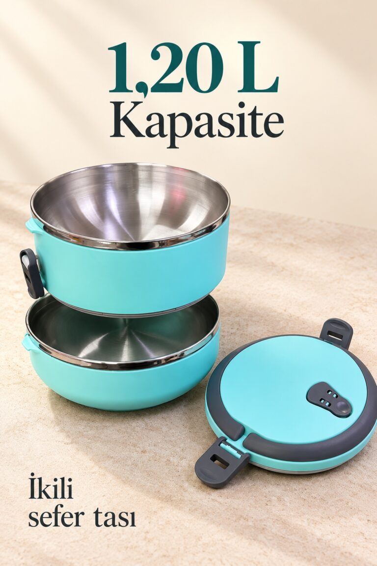 Kilitli Kapak ve Taşıma Saplı İki Katlı Beslenme Kabı