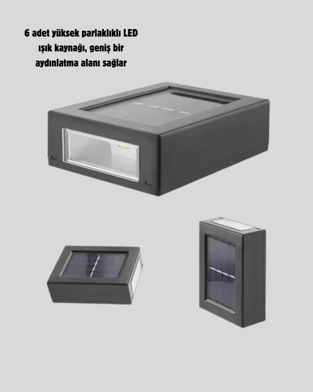6 LED Güneş Enerjili Sensörlü Lamba – Akıllı Işık Sensörlü, Enerji Tasarruflu Bahçe Aydınlatma