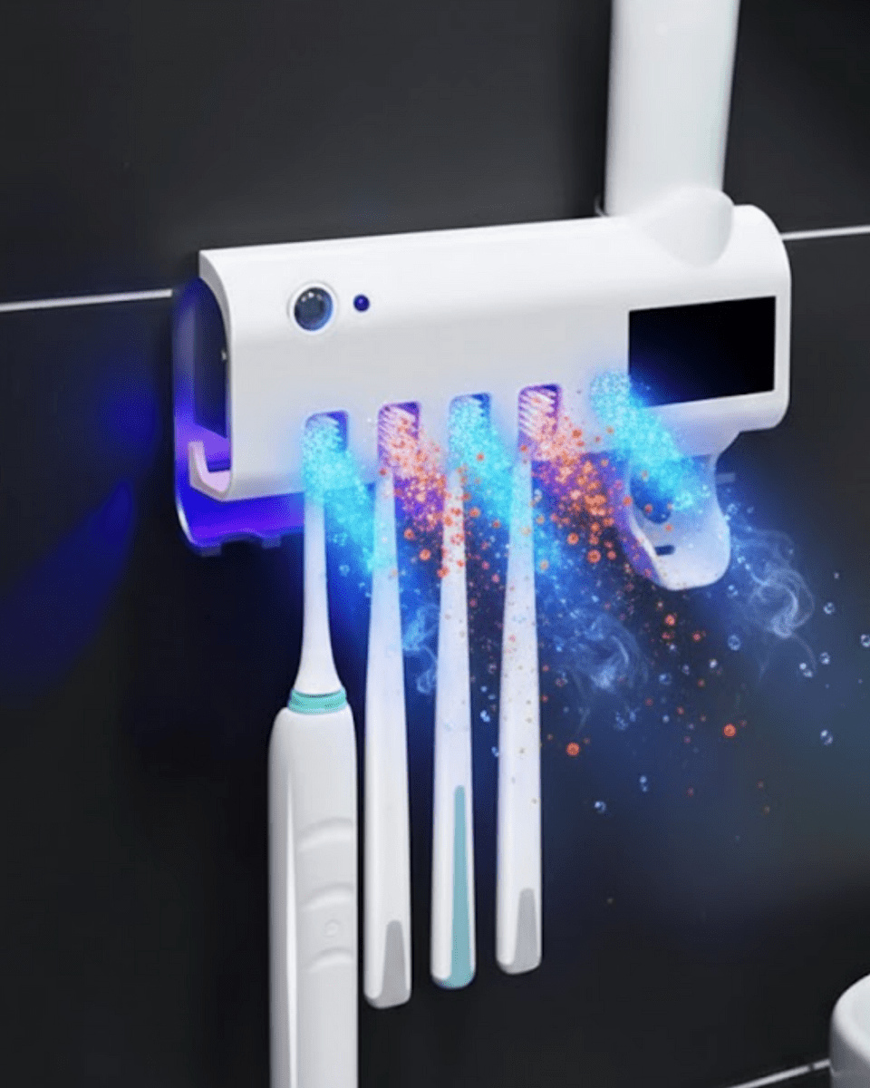 UV Sterilizasyonlu Duvara Monte Otomatik Diş Fırçası Tutucu
