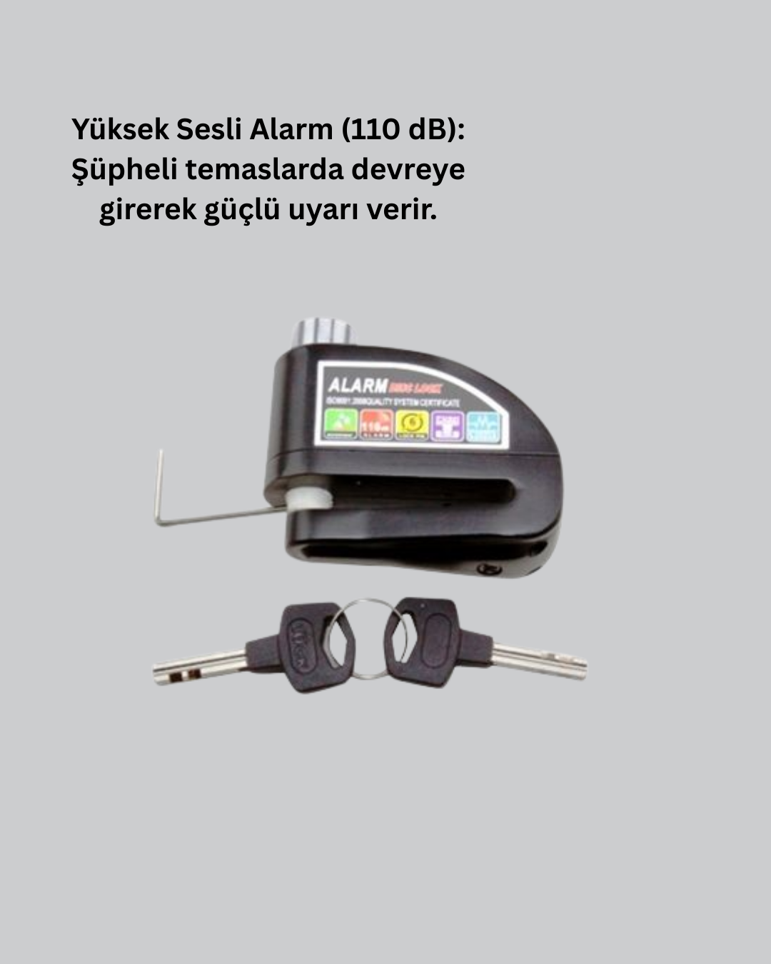 Motosiklet Scooter Bisiklet Tekerlek Disk Kilidi Alarmlı Güvenlik