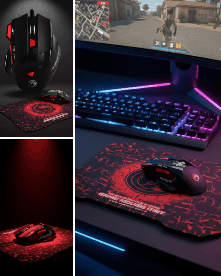 Ergonomik Gaming Mouse ve Mousepad 3 DPI Ayarlı LED Işıklı Tasarım
