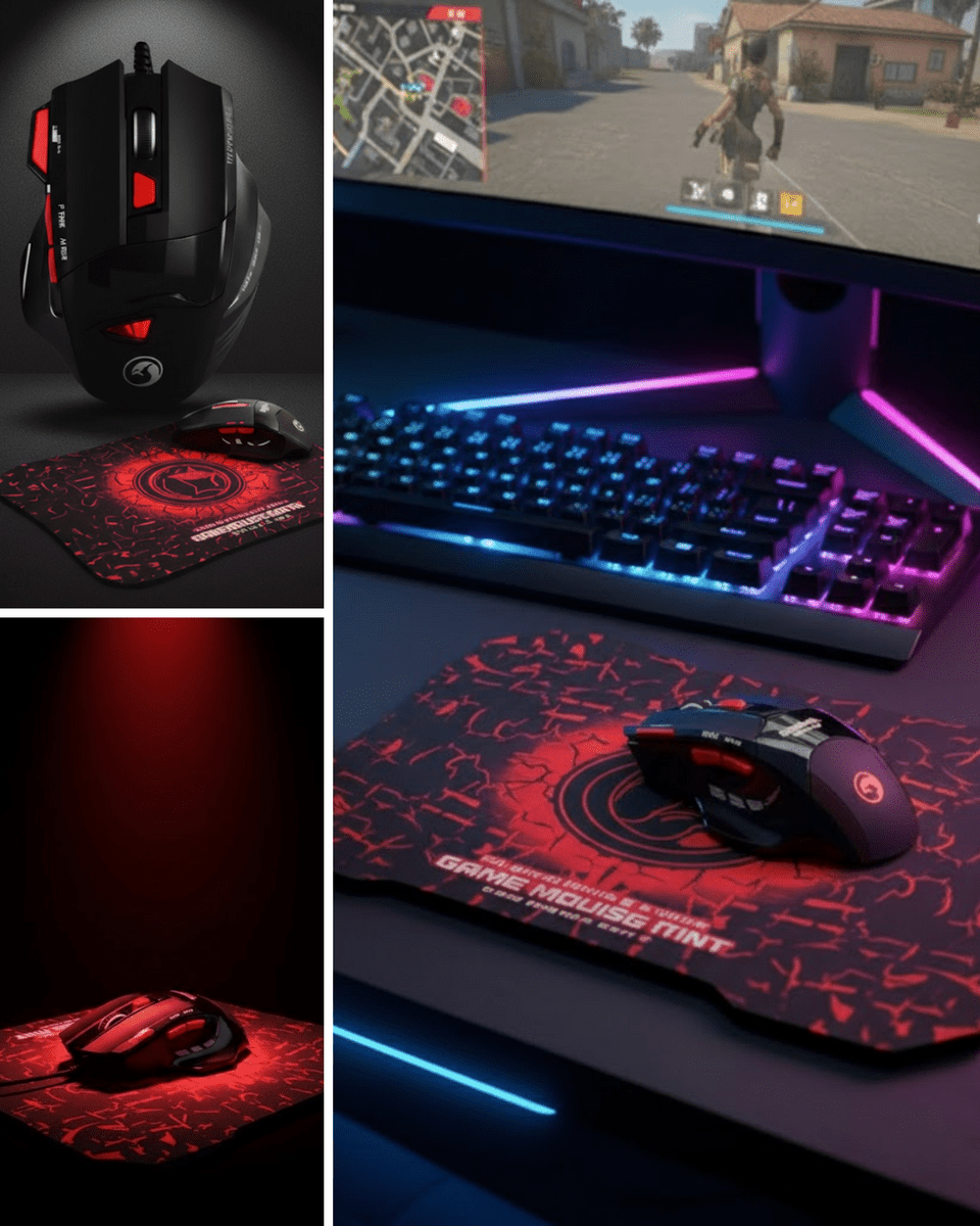 Ergonomik Gaming Mouse ve Mousepad 3 DPI Ayarlı LED Işıklı Tasarım