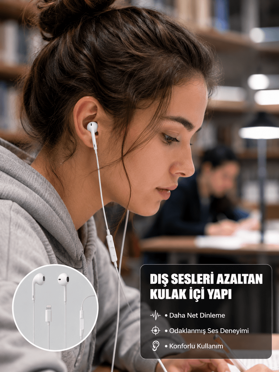 Ergonomik Tasarımlı Stereo Ses Performanslı Kablolu Kulaklık