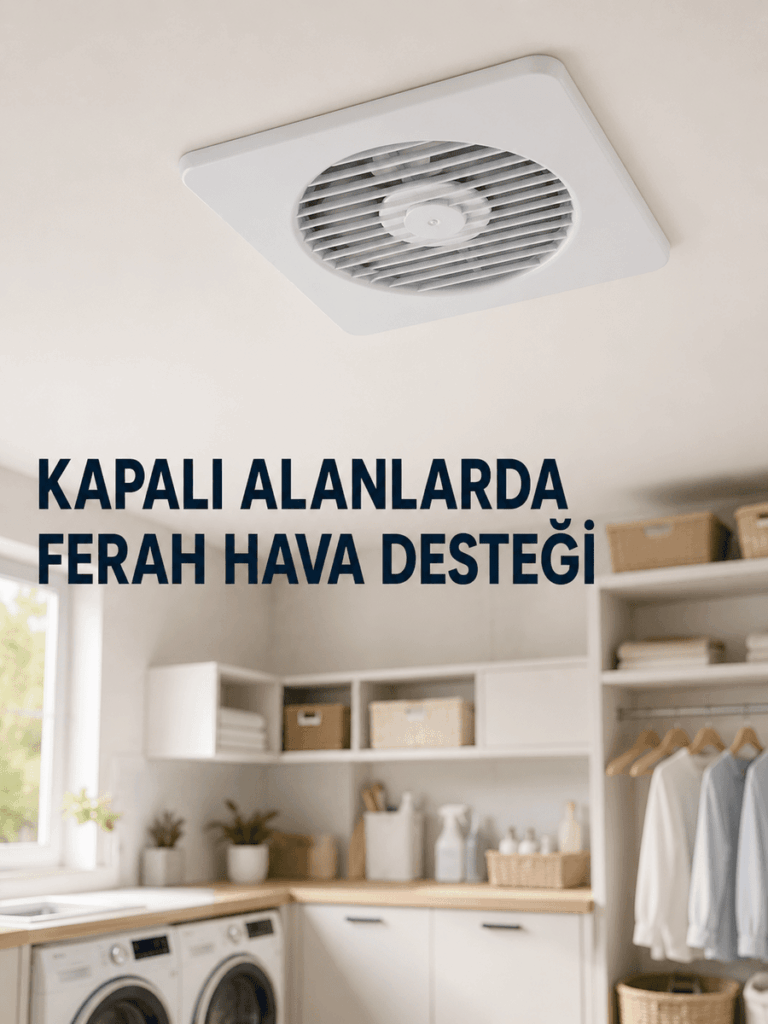 150 mm Havalandırma Aspiratörü 20,8 x 20,8 cm 320 m³/h 20 W Duvar ve Tavan Montajlı Fan