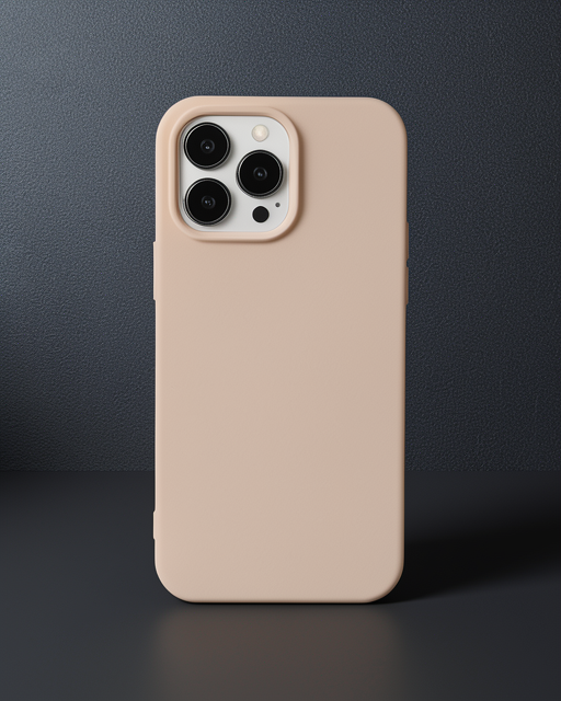 Apple İphone 14 Pro Max Kılıf Nano İçi Kadife Silikon - Pudra