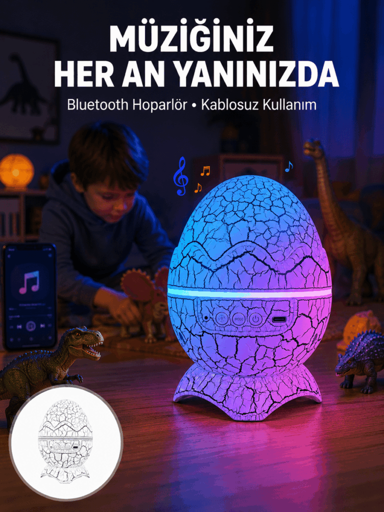 Uzaktan Kumandalı, USB Girişli, Döner Projektör Lamba Yeni Nesil