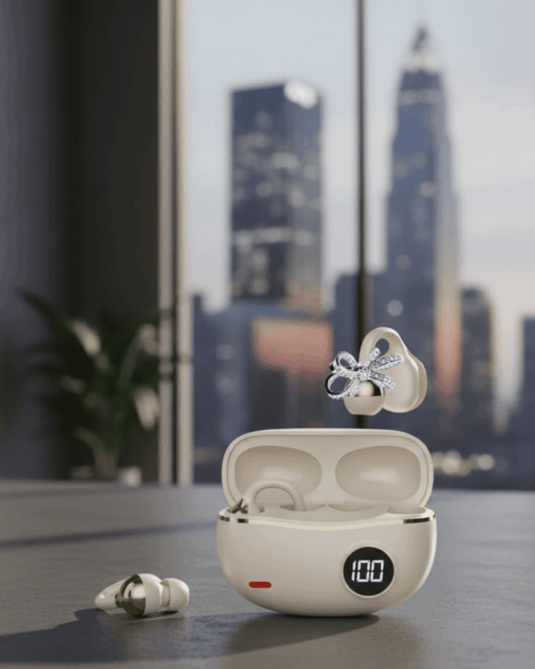 Handsfree Kablosuz Bluetooth Kulaklık Kristal Net Ses 2 Kurdele Küpe Hediyeli