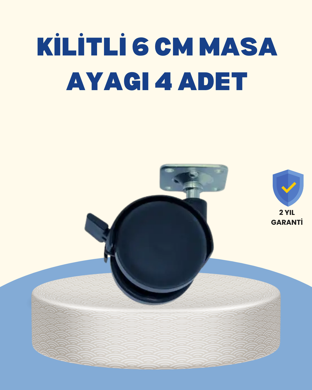Kilitli Mobilya Tekerleği 6 cm 4’lü Kolay Kurulum