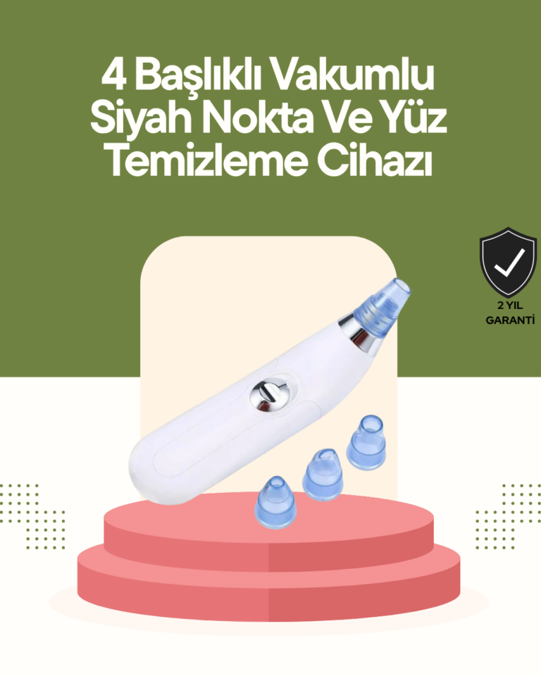 USB Destekli 4 Başlıklı Siyah Nokta Vakum Cihazı – Gözenek Temizleyici ve Cilt Yenileyici Bakım Aleti