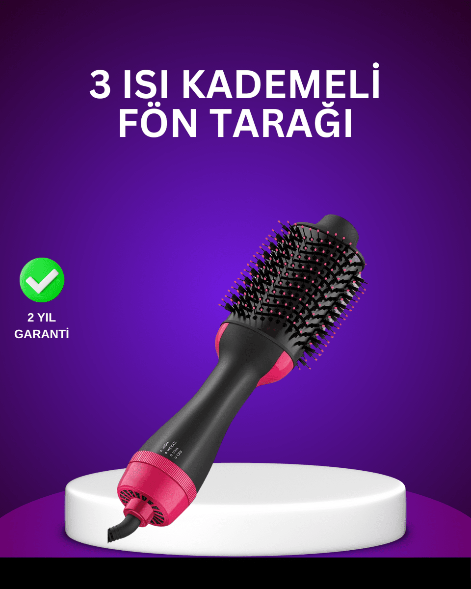 Negatif İyon Teknolojili Saç Kurutma ve Şekillendirme Fırçası