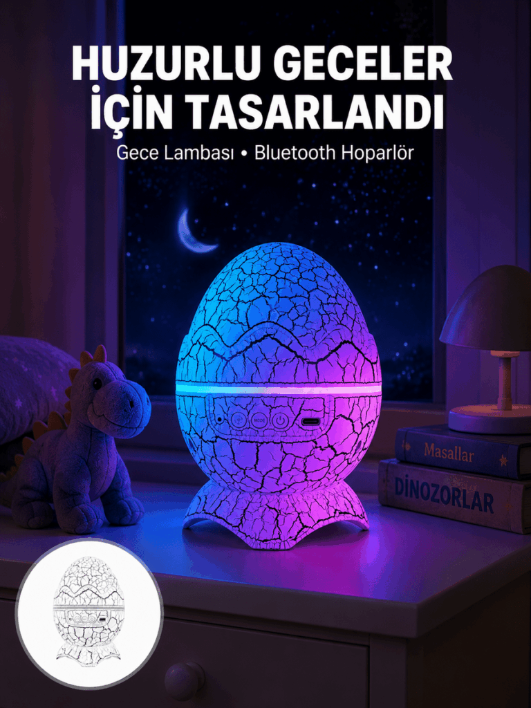 Bluetooth Hoparlör Özellikli 7 Renkli Gece Aydınlatması Yeni Nesil