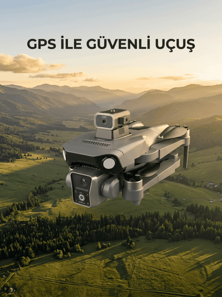 Ekranlı Kumandalı GPS Drone Çift Kameralı Katlanabilir Hava Aracı