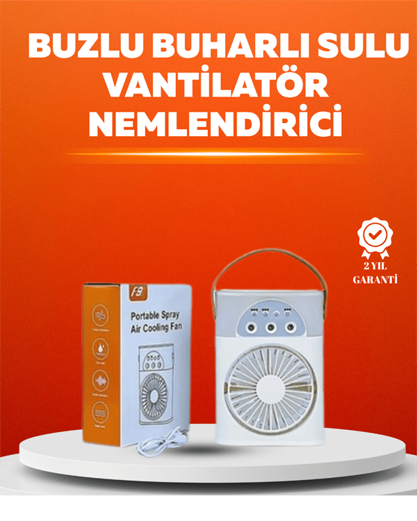 Mini USB Klima Fan | 3 Kademeli Spreyli Hava Soğutucu, Taşınabilir