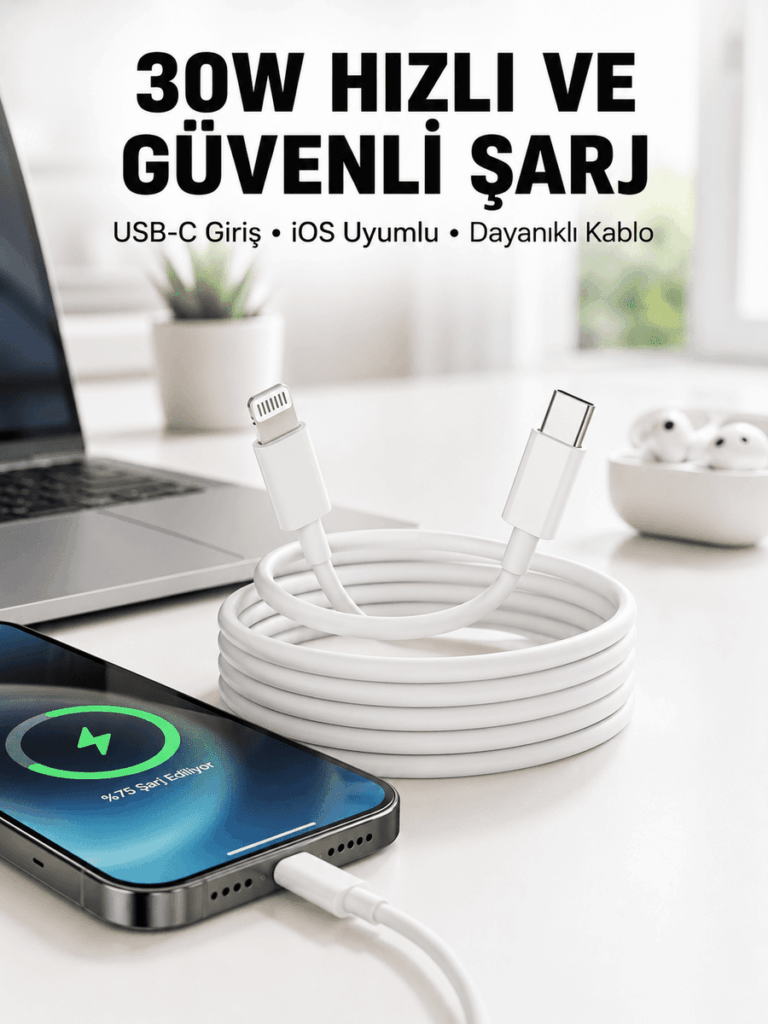 İOS Uyumlu 8 X Xs Xr 11 12 13 14/Pro Max Mini Plus Şarj Kablosu Yeni Nesil