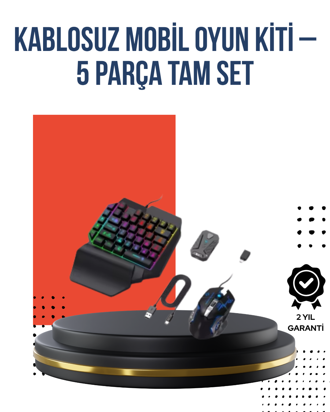 RGB Klavye + Mouse + Dönüştürücü Seti – Mobil Oyunlarda Üstün Kontrol