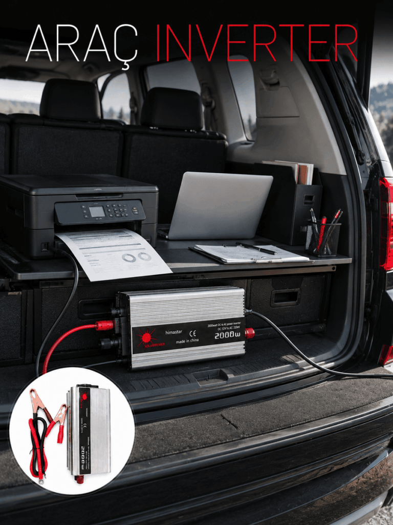 2000W Akü İnvertör Araçtan Elektrik Kullanımı Sağlayan