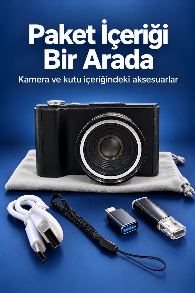 3 İnç Ekranlı Vlog Kamerası Type C Şarjlı Dijital Fotoğraf Makinesi