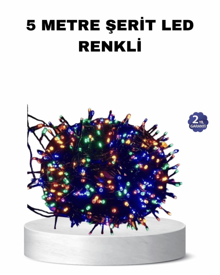 50 Ampullü 5 Metre LED Işık – 8 Modlu, Enerji Tasarruflu Dekoratif Aydınlatma
