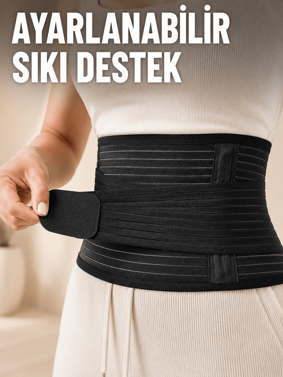 Elastik Bel Destek Korsesi Ayarlanabilir Cırtlı Sıkma Bantlı Bel Kemeri