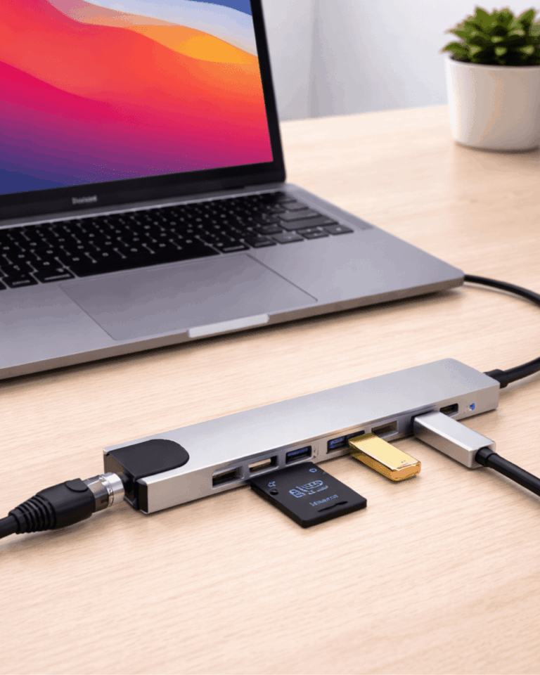 Type C Hub Çoklayıcı 8 Port USB HDMI RJ45 Kart Okuyucu