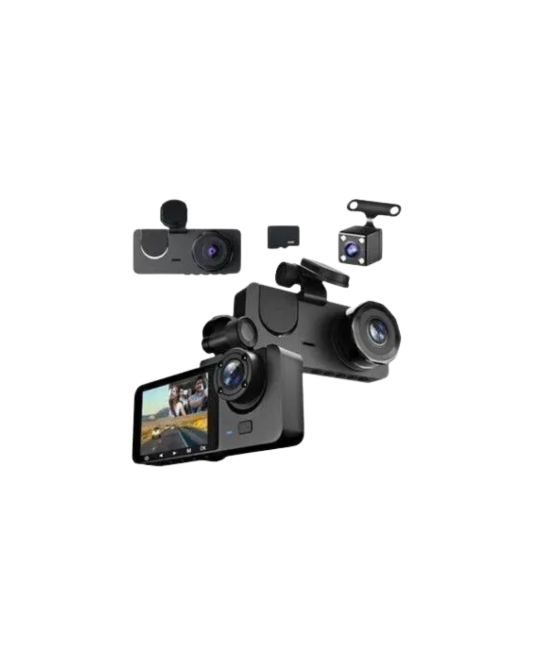Gelişmiş G-Sensörlü Üçlü Araç Kamerası – 5” LCD Ekran ve Hareket Algılama