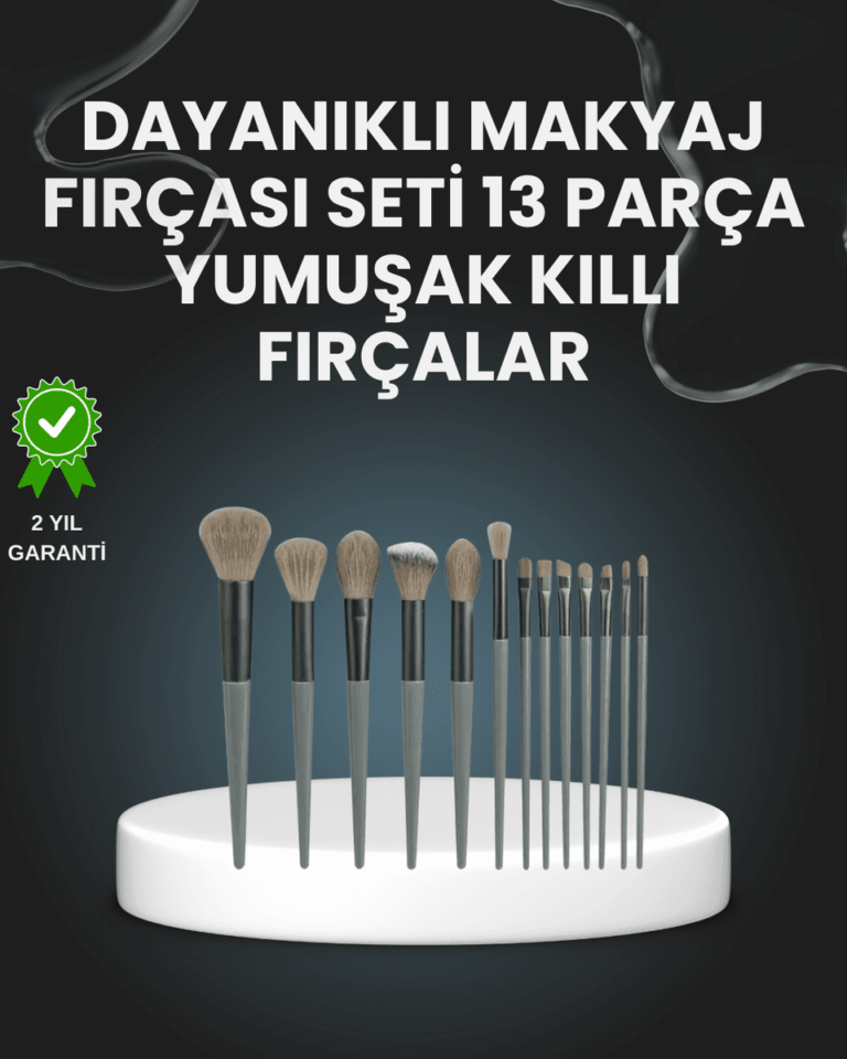 13'lü Fiber Kıllı Yumuşak Makyaj Fırçası Seti Taşınabilir ve Ergonomik Tasarım