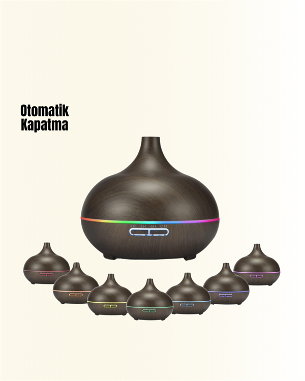 Zamanlayıcılı ve Otomatik Kapanmalı Aromaterapi Nemlendirici Difüzör