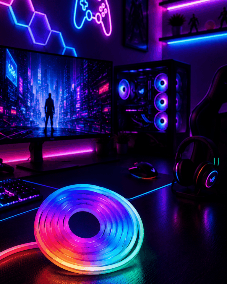 Kumandalı Su Geçirmez RGB Led Şerit Işık Müzik Senkronlu Neon Led