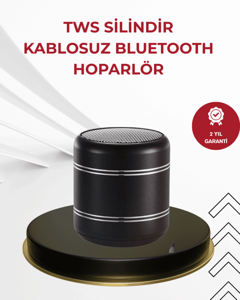 Kompakt Silindir Metal Bluetooth Hoparlör 400 mAh Uzun Pil TWS Destekli