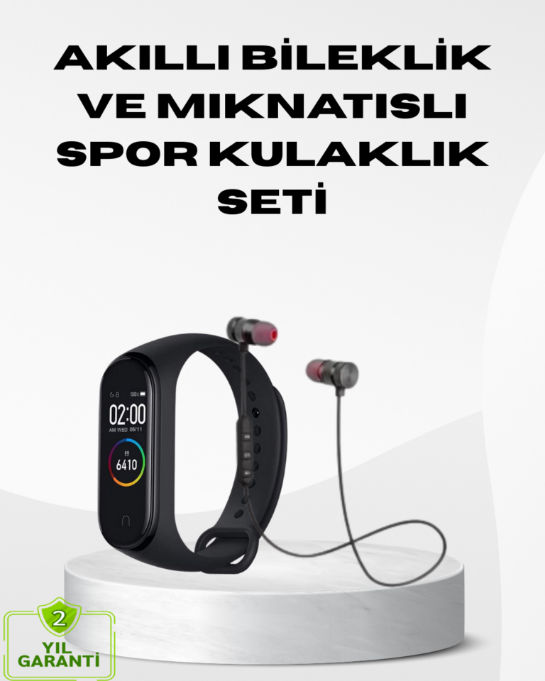 Spor Bileklik + Kablosuz Bluetooth Kulaklık Fitness Seti